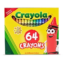 Crayola Standard Crayons With Built-In Sharpener, Assorted Colors, Box Of 64 Crayons