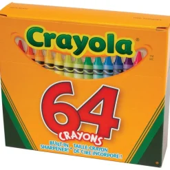 Crayola Standard Crayons With Built-In Sharpener, Assorted Colors, Box Of 64 Crayons
