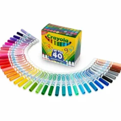 Crayola The Big 40 Washable Markers, Set Of 40 Markers, Conical Point, Assorted Colors