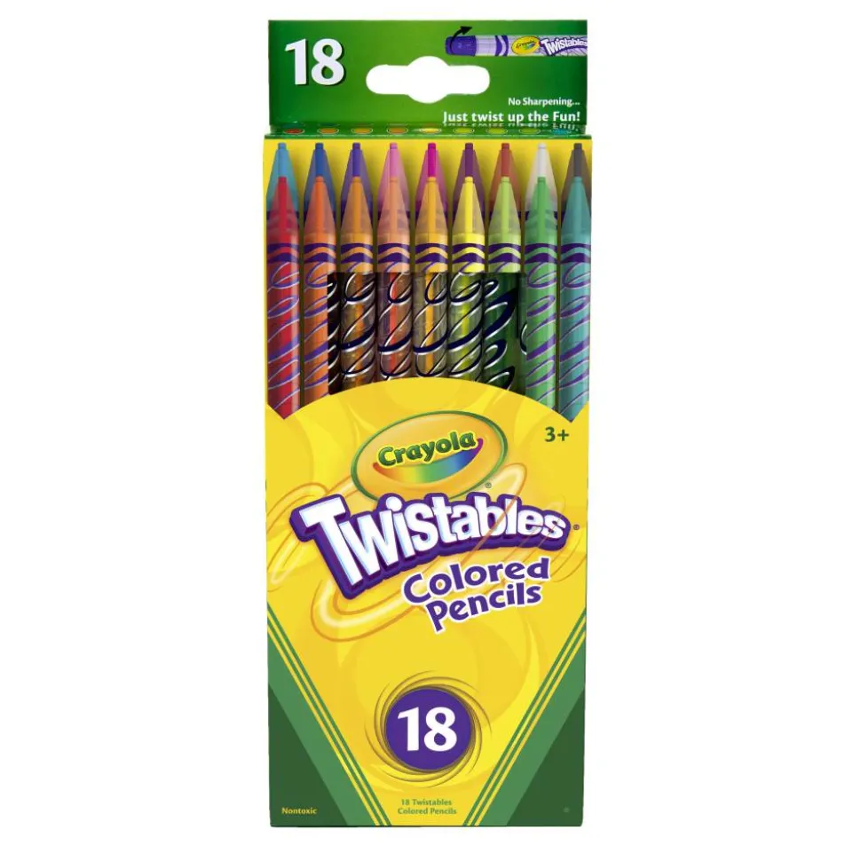 Crayola Twistables Color Pencils, Assorted Colors, Set Of 18