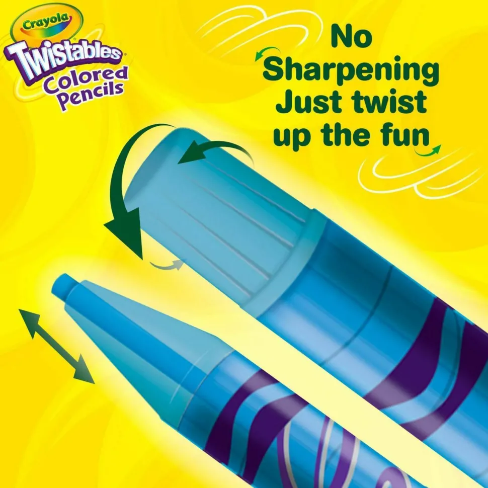 Crayola Twistables Color Pencils, Assorted Colors, Set Of 18