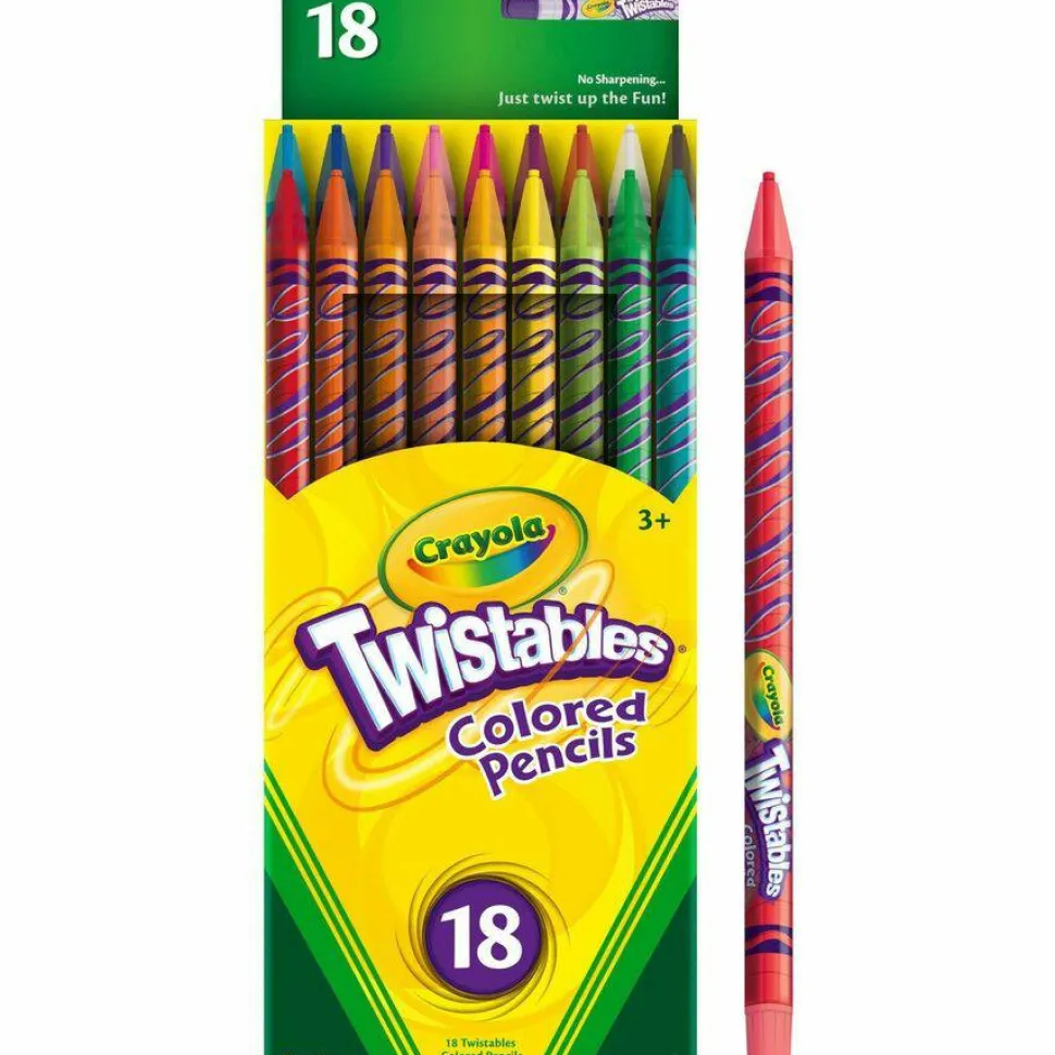 Crayola Twistables Color Pencils, Assorted Colors, Set Of 18