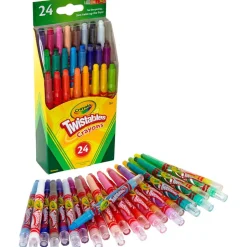 Crayola Twistables Crayons With Plastic Container, Mini Size, Assorted Colors, Pack Of 24 Crayons