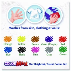 Crayola Ultra-Clean Washable Markers, Fine Tip, Assorted Classic Colors, Box Of 10