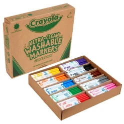 Crayola Ultra-Clean Washable Color Markers, Fine-Line, Assorted Colors, Pack Of 200