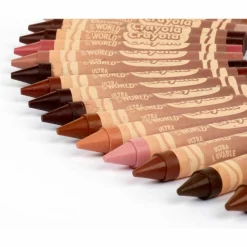 Crayola Ultra-Clean Washabe Large Crayons - Assorted, Almond, Rose, Gold - 24 / Pack