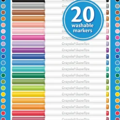 Crayola Washable Markers, Super Tip, Assorted Colors, Box Of 20
