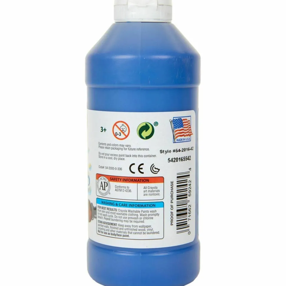 Crayola Washable Paint, Blue, 16 Oz