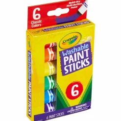 Crayola Washable Paint Sticks, Assorted Colors, Pack Of 6 Sticks