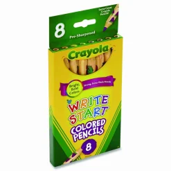 Crayola Write Start Colored Pencils, 5.33 mm, Assorted Lead and Barrel Colors, 8/Box