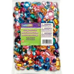 Creativity Street Acrylic Gemstones & Buttons, Assorted Sizes, Assorted Colors, 1 Lb Bag