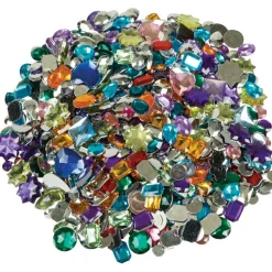 Creativity Street Acrylic Gemstones & Buttons, Assorted Sizes, Assorted Colors, 1 Lb Bag