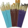 Creativity Street Deluxe Brush Assortment - 24 Brush(es) Natural Wood - Aluminum Ferrule