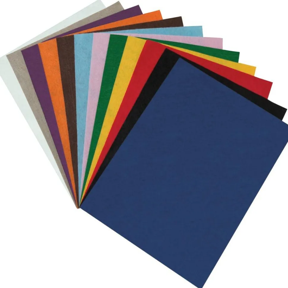 Creativity Street Felt Sheet Pack, Rectangular, 9 x 12, Assorted Colors, 12/Pack