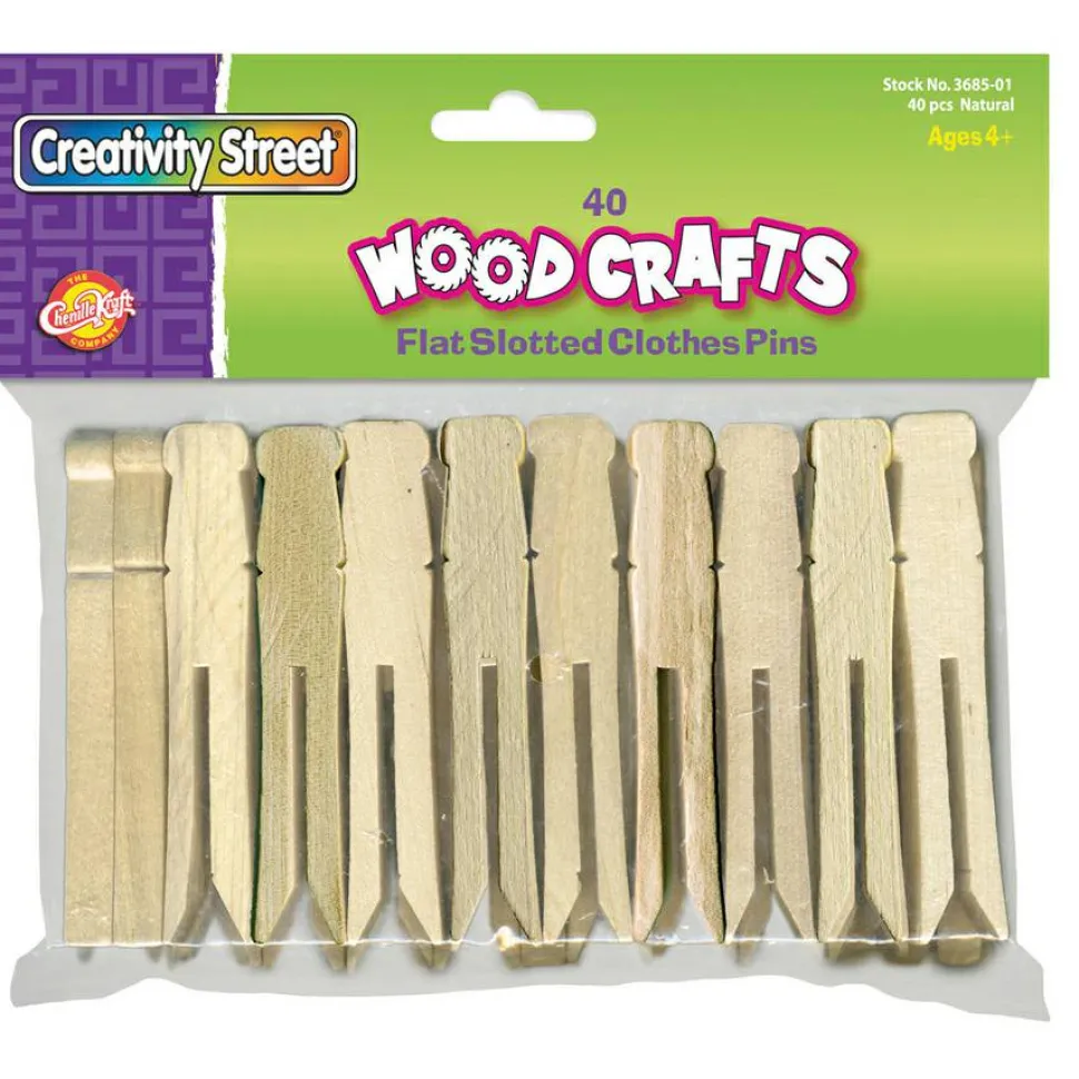 Creativity Street Flat-Slotted Clothespins