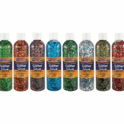 Creativity Street Glitter Chip Glue, 8 Oz, Assorted Colors, Pack Of 8