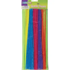 Creativity Street Jumbo Chenille Pipe Cleaners, 12" 1/4", Neon, Pack of 100