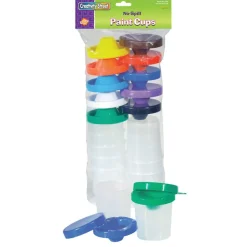 Creativity Street No-Spill Round Paint Cups With Colored Lids