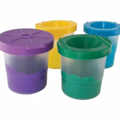 Creativity Street No-Spill Round Paint Cups With Colored Lids