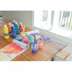 Creativity Street No-Spill Round Paint Cups With Colored Lids