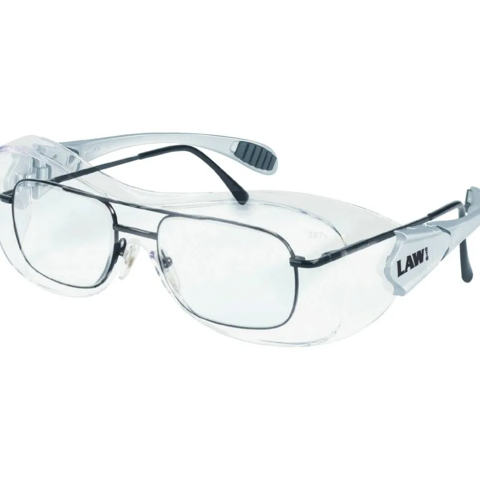Crews Law Over-The-Glasses Safety Glasses, Gray Frames, Clear Antifog Lenses