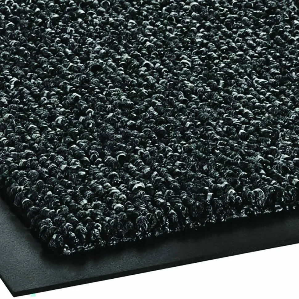 Crown Cross-Over Wiper/Scraper Mat, Rectangular, Gray Carpeted Surface, 48" x 72"