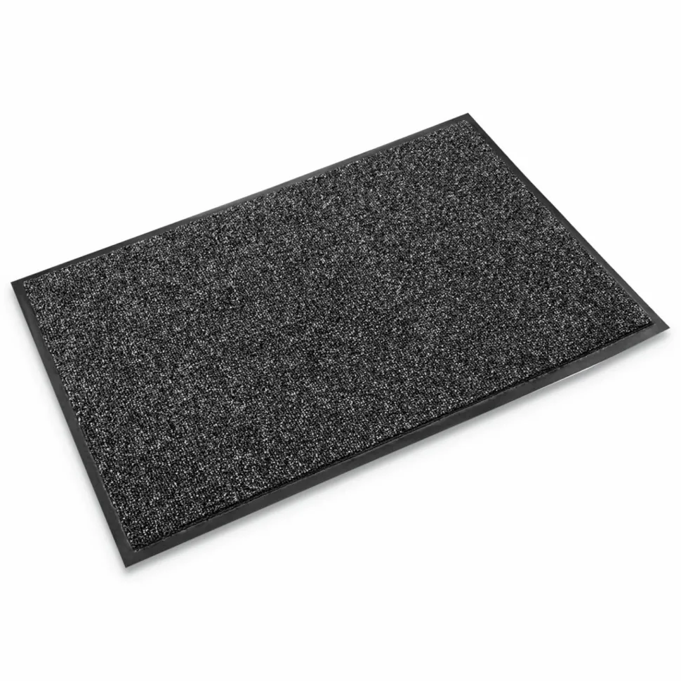 Crown Cross-Over Wiper/Scraper Mat, Rectangular, Gray Carpeted Surface, 48" x 72"