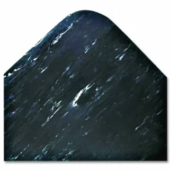 Crown Cushion-Step Marbleized Rubber Mat, Rectangular, Black Smooth Surface, 36