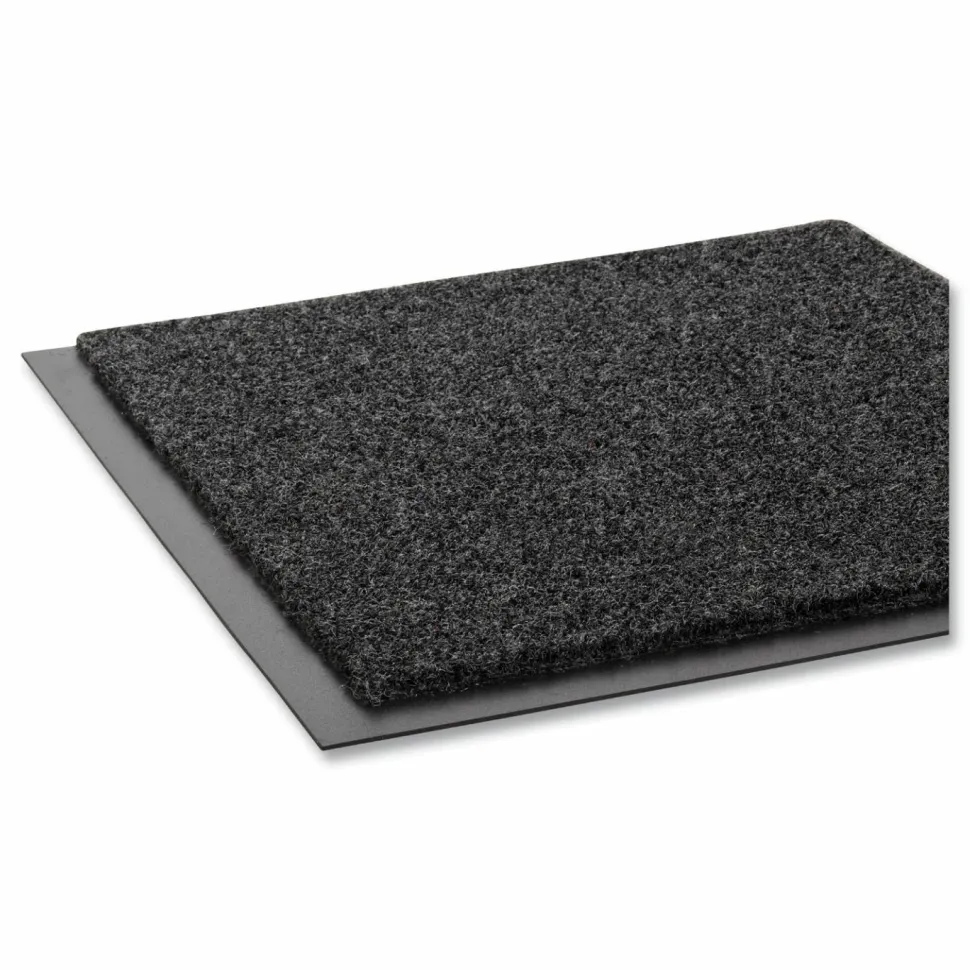 Crown EcoStep Wiper Mat, Rectangular, Charcoal Gray Cut Pile Surface, 48" x 96"