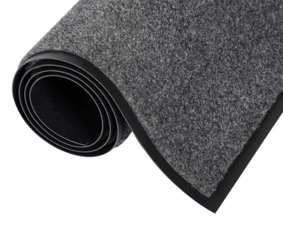 Crown EcoStep Wiper Mat, Rectangular, Charcoal Gray Cut Pile Surface, 48" x 72"