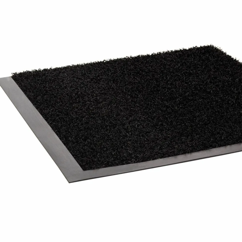 Crown Jasper Indoor/Outdoor Scraper Mat, Black Cut Pile Nylon Surface, 36" x 60"