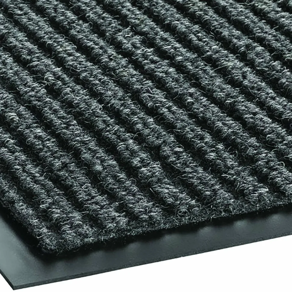 Crown Needle-Rib Wipe And Scrape Mat, 36" x 120", Gray