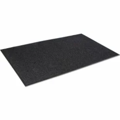 Crown Needle-Rib Wiper/Scraper Mat, Rectangular, Charcoal Gray Ribbed Surface, 48