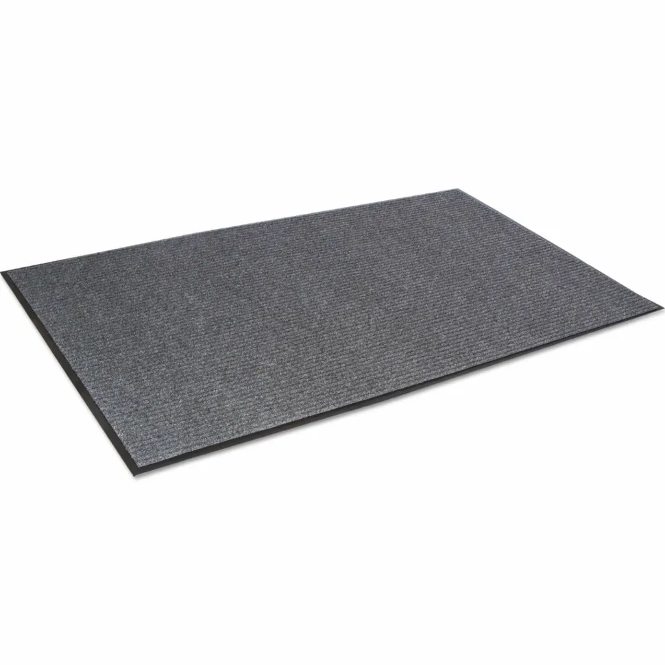 Crown Needle-Rib Wiper/Scraper Mat, Rectangular, Gray Ribbed Surface, 48" x 72"