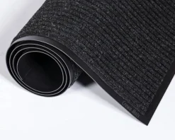 Crown Needle-Rib Wiper/Scraper Mat, Rectangular, Charcoal Gray Ribbed Surface, 36" x 48"