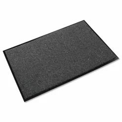 Crown Rely-On Olefin Indoor Wiper Mat, Rectangular, Charcoal Gray Cut Pile Surface, 48" x 72"