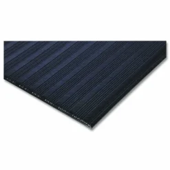 Crown Ribbed Vinyl Anti-Fatigue Mat, Rectangular, Black Ribbed Surface, 24