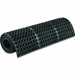 Crown Safewalk Heavy-Duty Anti-Fatigue Drainage Mat, 0.88" Thick, 36" x 60", Black Raised Rib Perforated Surface