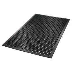 Crown SafeWalk-Light Antifatigue Drainage Mat, 36" x 60", Black