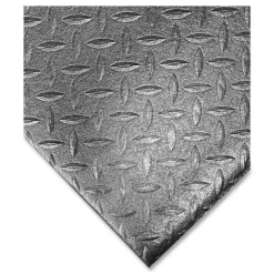 Crown Tuff-Spun Foot-Lover Diamond Surface Mat, Rectangular, Black Diamond Embossed Surface, 24