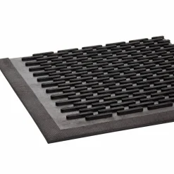 Crown-Tred Indoor/Outdoor Scraper Mat, Black Loop-Twist Ribbed Rubber Surface, 43.75" x 66.75"