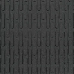Crown-Tred Indoor/Outdoor Scraper Mat, Black Loop-Twist Ribbed Rubber Surface, 43.75