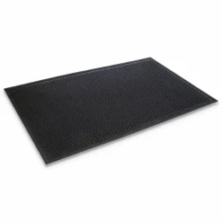 Crown-Tred Indoor/Outdoor Scraper Mat, Black Loop-Twist Ribbed Rubber Surface, 35.5
