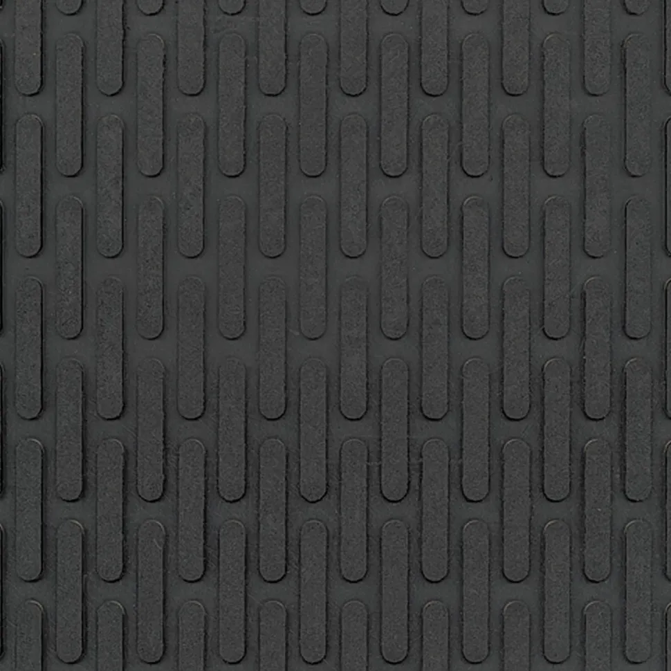 Crown-Tred Indoor/Outdoor Scraper Mat, Black Loop-Twist Ribbed Rubber Surface, 35.5" x 59.5"