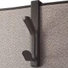 Cubicle Coat Hook, 1-3/10"H x 4-3/4"W x 7-7/8"D, Charcoal