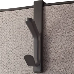 Cubicle Coat Hook, 1-3/10"H x 4-3/4"W x 7-7/8"D, Charcoal