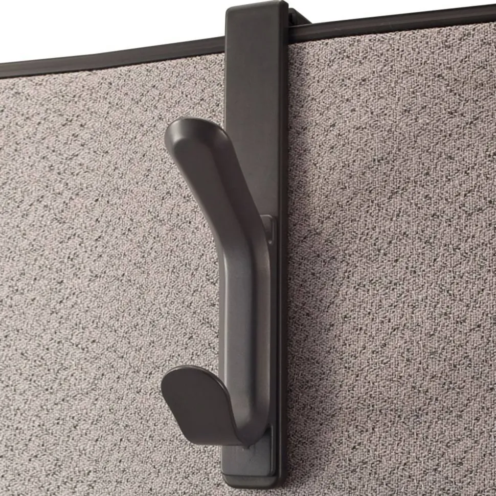 Cubicle Coat Hook, 1-3/10"H x 4-3/4"W x 7-7/8"D, Charcoal
