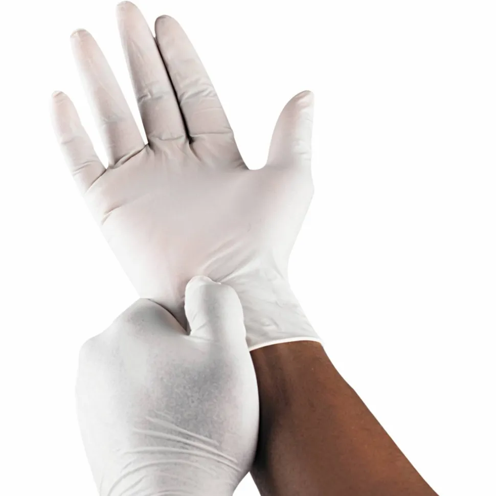 Curad Powder-Free Latex Exam Gloves, Medium, Box Of 100 Gloves