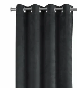 Curtain Panel, 2pcs Set, 54"W X 84"L, Room Darkening, Grommet, Living Room, Bedroom, Kitchen, Grey Velvet, Contemporary, Modern