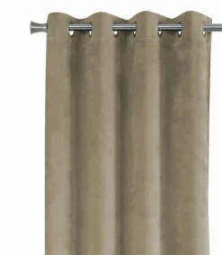 Curtain Panel, 2pcs Set, 54"W X 84"L, Room Darkening, Grommet, Living Room, Bedroom, Kitchen, Beige Velvet, Contemporary, Modern